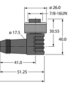 Przewód sieciowy magistrali CAN (DeviceNet, CANopen) RSM WKM 5711-4M - Turck