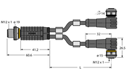 Trójnik 2-drogowy VBRS4.4-2WKC4.324T-7/7/TXL - Turck