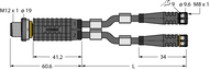 Trójnik 2-drogowy VBRS4.4-2PKG3M-1/1/TEL - Turck