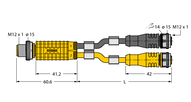 Trójnik 2-drogowy VBRS4.4-2RKC4.880T-0.15/0.15/TXL4000 - Turck