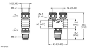 Trójnik 2-drogowy YP2-MFS4-2MFK3 - Turck