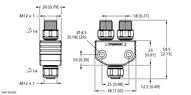Trójnik 2-drogowy VB2-FKMV5-FSMV5.205-FSMV5.305/S2550 - Turck
