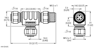 Trójnik 2-drogowy VT2-FKMV5-FKMV5-FSMV5 - Turck