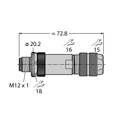 Złącze rozbieralne FW-M12ST5W-G-ZF-ME-SH-9 - Turck