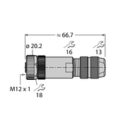 Złącze rozbieralne FW-M12KU5D-G-SB-ME-SH-8 - Turck