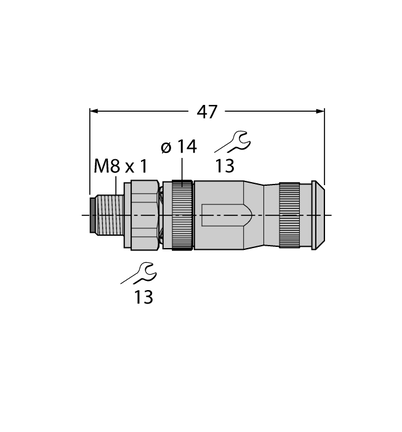 Złącze rozbieralne FW-M8ST4-G-SB-ME-SH-6.5 - Turck
