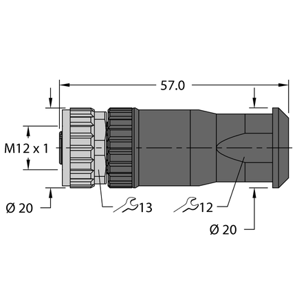 Złącze rozbieralne FW-ERKPM0416-SA-S-0408 - Turck