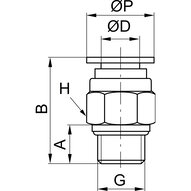Złączka wtykowa prosta G 1/2 ⌀ 12 - PNEUER