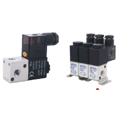 Elektrozawory bezpośredniego działania 3/2 (NC) M5 i G 1/8" indywidualne i do montażu szeregowego, seria 3V1 - Airtac