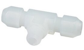 Trójnik skręcany typu T z gwintem zewnętrznym G 1/4"-6x4 mm, PP