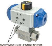 Zawór kulowy hydrauliczny z napędem pneumatycznym, dwustronnego działania działania, G1/4, stal nierdzewna (KH14HDPES) - Koly Deutschland