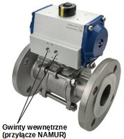 Zawory kulowe 3-częściowe kołnierzowe z napędem pneumatycznym, stal nierdzewna, PN16 i PN40 - Koly Deutschland