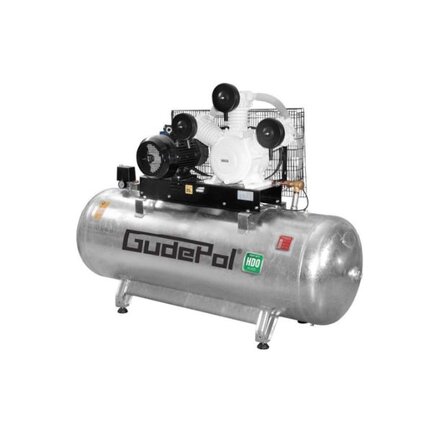 Sprężarka tłokowa bezolejowa, 10 bar, 7,5 kW, 1150 l,min., zbiornik 500 l (HDO 100/500/1150) - Gudepol