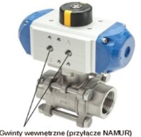 Zawory kulowe nierdzewne z napędem pneumatycznym