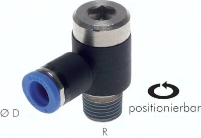 Złączki kątowe wtykowe Banjo R 1/8" - R 1/2", teflon, pod imbus - Sang-A