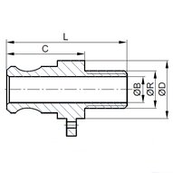 Wtyk złącza Camlock, typ F, R 2" GZ, stal nierdzewna (INOX)