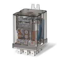 Przekaźnik przemysłowy 3P 10A 24V DC, Faston 187, adapter z mocowaniem tylnym 60.63.9.024.0000 - Finder