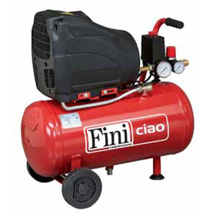 Sprężarka tłokowa Ciao, 8 bar, zbiornik 24 l, 230 V, 105 l/min., 1,1 kW - Fini