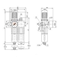 Blok przygotowania powietrza BLUE LINE G1", 0,5-12 bar, automatyczny spust kondensatu - Air-Com