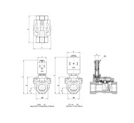 Elektrozawór odcinający membranowy 2/2 NC, G1", NBR - Camozzi