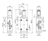 Elektrozawór 5/2 G1/2, monostabilny, seria 4 - Camozzi