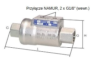 Zawór odcinający pneumatyczny G3/8 zamykany sprężyną, z czujnikiem magnetycznym, mosiądz