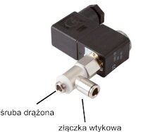 Elektrozawory miniaturowe ze śrubą drążoną 2/2 i 3/2 G 1/8" z gwintem zewnętrznym i złączką wtykową - Air-Com