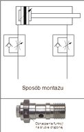 Zawór dławiąco-zwrotny, dławienie na dopływie M5 - M5, gwint wewnętrzny, regulacja pokrętłem, mosiądz niklowany