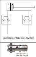Śruba drążona dławiąca G 1/8, dławienie na wypływie, typ B, regulacja pokrętłem