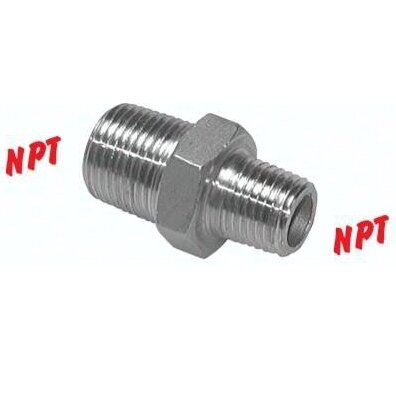 Nypel gwintowany, NPT 1"-NPT 1", stal nierdzewna