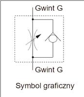 Zawór dławiąco-zwrotny przewodowy G1/4, gwint wewnętrzny