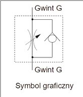 Zawór dławiąco-zwrotny przewodowy G3/8, gwint wewnętrzny