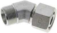 Kolanko hydrauliczne 45 st., nastawne, gwintowane 15 L (M22x1,5), uszczelnienie stożkowe, stal ocynkowana