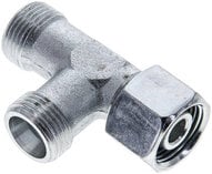 Trójnik hydrauliczny L, nastawny, gwintowany 12 S (M20x1,5), uszczelnienie stożkowe, stal ocynkowana