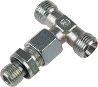 Trójnik hydrauliczny T, nastawny, gwint M 12x1,5-6 S (M14x1,5), stal ocynkowana
