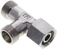 Trójnik hydrauliczny L, nastawny, gwintowany 12 S (M20x1,5), uszczelnienie stożkowe, stal nierdzewna