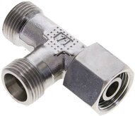 Trójnik hydrauliczny L, nastawny, gwintowany 12 S (M20x1,5), uszczelnienie stożkowe, stal nierdzewna