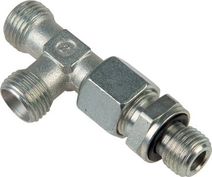 Trójnik hydrauliczny L, nastawny, gwint M 33x2-25 S (M36x2), stal ocynkowana