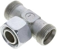 Trójnik hydrauliczny T, gwintowany 22 L (M30x2), stal ocynkowana