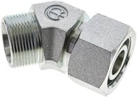 Kolanko hydrauliczne 45 st., nastawne, gwintowane 25 S (M36x2), uszczelnienie stożkowe, stal ocynkowana