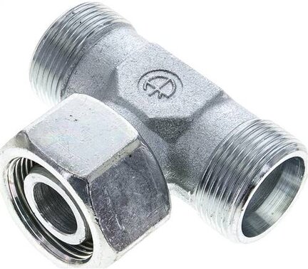 Trójnik hydrauliczny T, gwintowany 25 S (M36x2), stal ocynkowana
