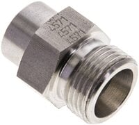 Złączka hydrauliczna prosta, do wspawania, gwintowana 12 S (M20x1,5), stal nierdzewna