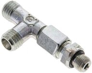 Trójnik hydrauliczny L, nastawny, gwint G 1/8"-6 L (M12x1,5), stal ocynkowana