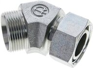 Kolanko hydrauliczne 45 st., nastawne, gwintowane 28 L (M36x2), uszczelnienie stożkowe, stal ocynkowana