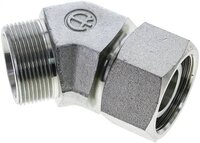 Kolanko hydrauliczne 45 st., nastawne, gwintowane 30 S (M42x2), uszczelnienie stożkowe, stal ocynkowana