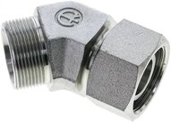 Kolanko hydrauliczne 45 st., nastawne, gwintowane 30 S (M42x2), uszczelnienie stożkowe, stal ocynkowana