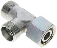 Trójnik hydrauliczny L, nastawny, gwintowany 15 L (M22x1,5), uszczelnienie stożkowe, stal ocynkowana