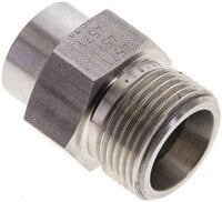 Złączka hydrauliczna prosta, do wspawania, gwintowana 14 S (M22x1,5), stal nierdzewna