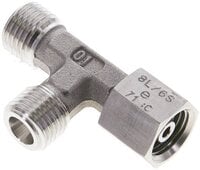 Trójnik hydrauliczny L, nastawny, gwintowany 6 S (M14x1,5), uszczelnienie stożkowe, stal nierdzewna