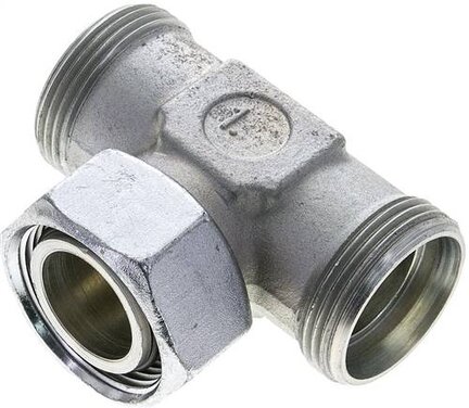Trójnik hydrauliczny T, gwintowany 28 L (M36x2), stal ocynkowana